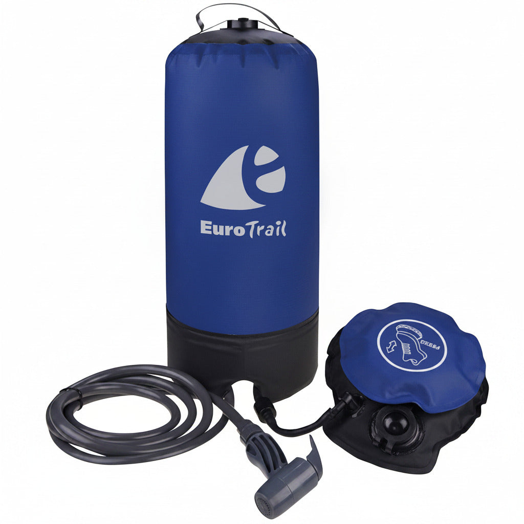 Campingdusch Eurotrail med fotpump 11 liter portabel dusch