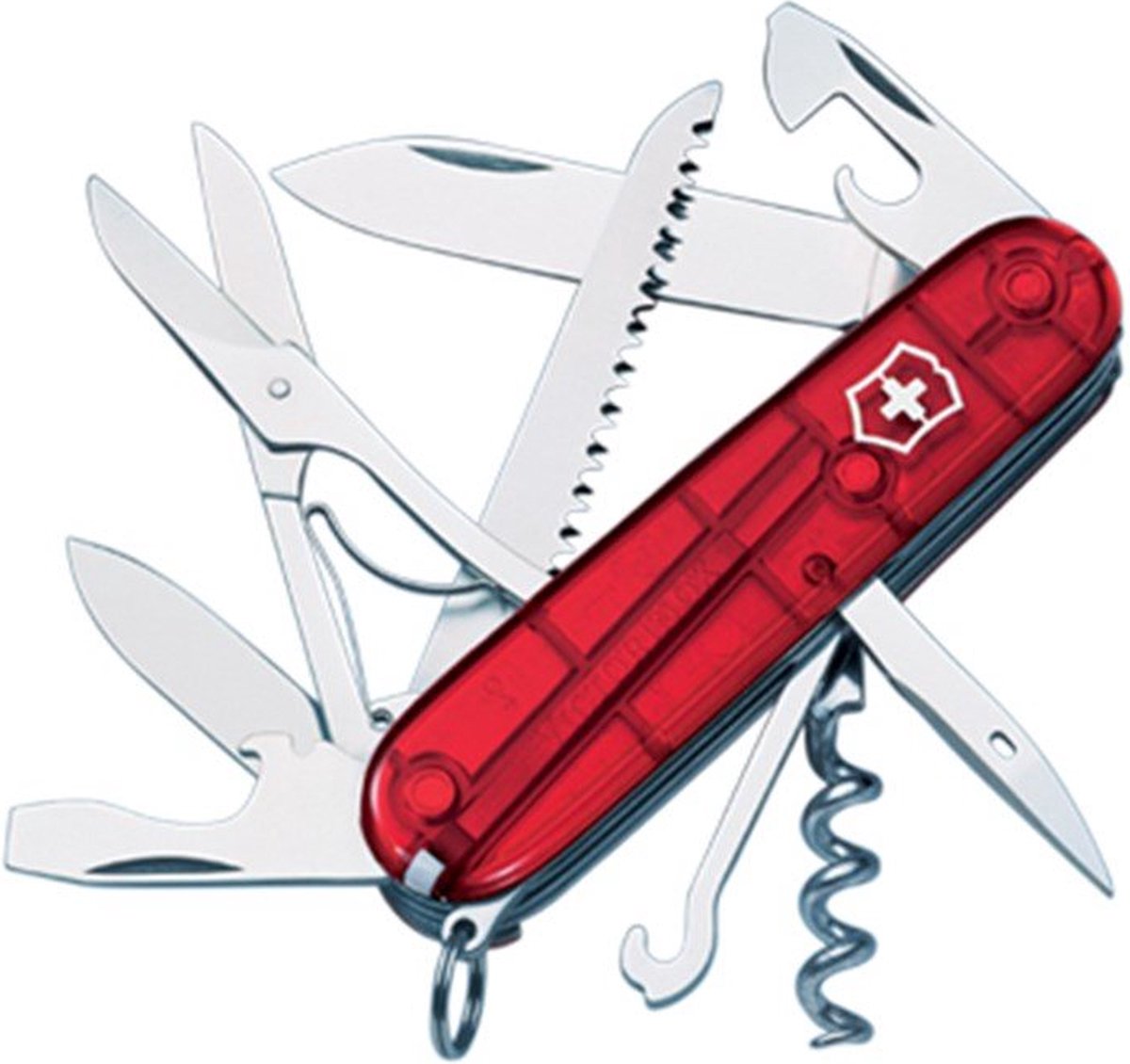 Multiverktyg Victorinox Swiss Army Huntsman 15 Funktioner Röd Transparent