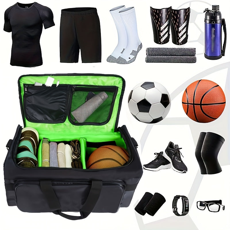 Duffelväska Black Neon Green Durable Sports Gym Bag