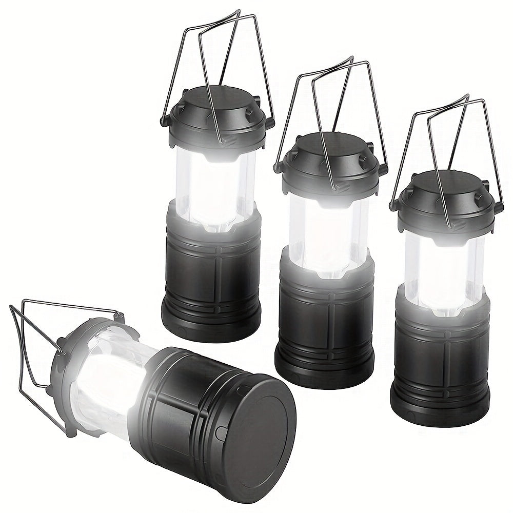 LED Table Lamp - Camping Lantern with touch control polished finish black battery-operated