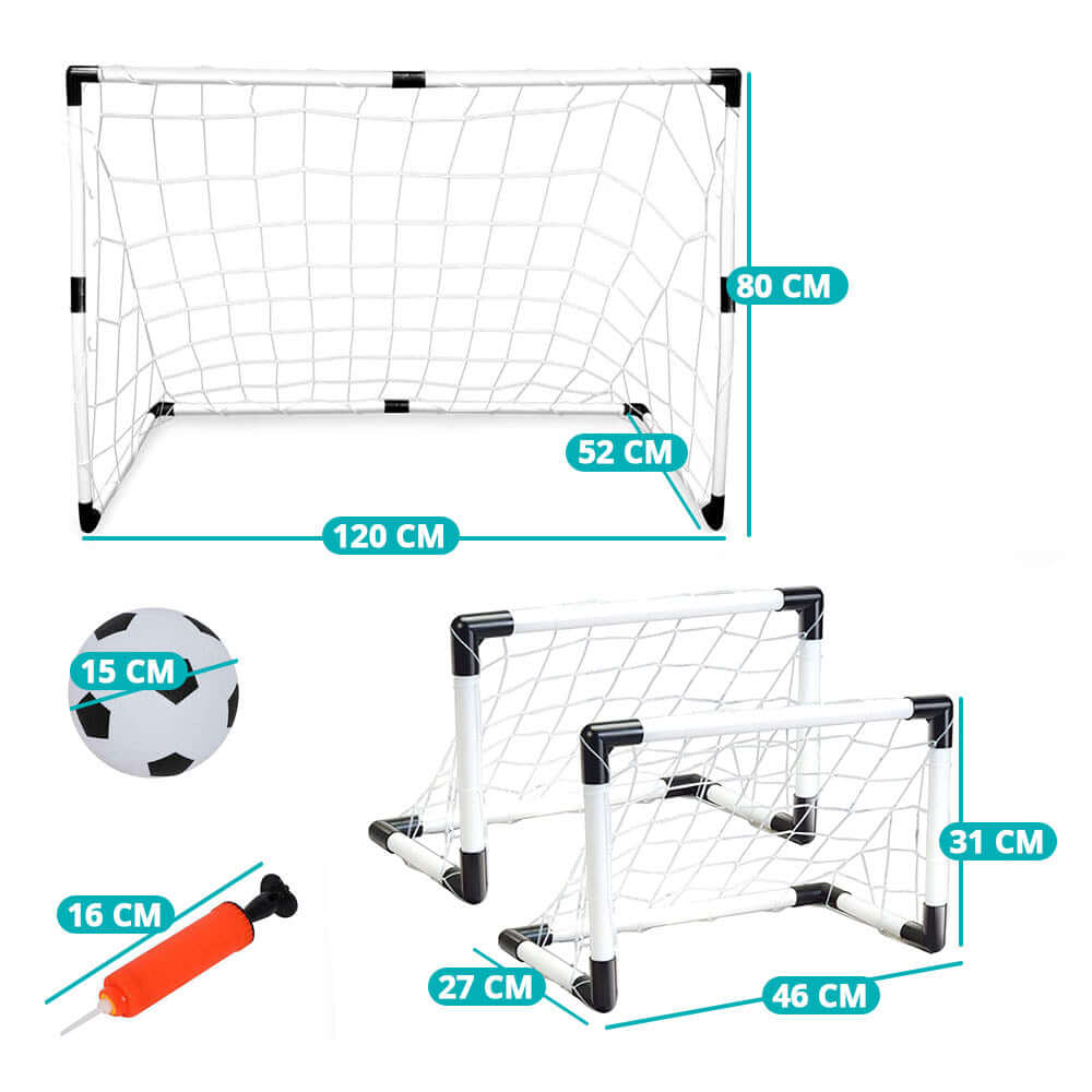 Fotbollsmål set 2 i 1 justerbart med boll och pump finns hos Aktivcamping