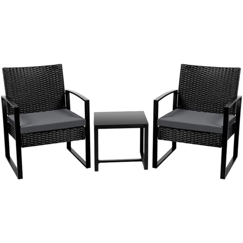 2-sits utomhusmöbelset med soffbord i rottingstil robust design
