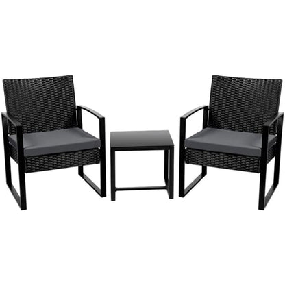 2-sits utomhusmöbelset med soffbord i rottingstil robust design