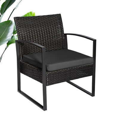 2-sits utomhusmöbelset med soffbord i rottingstil robust design