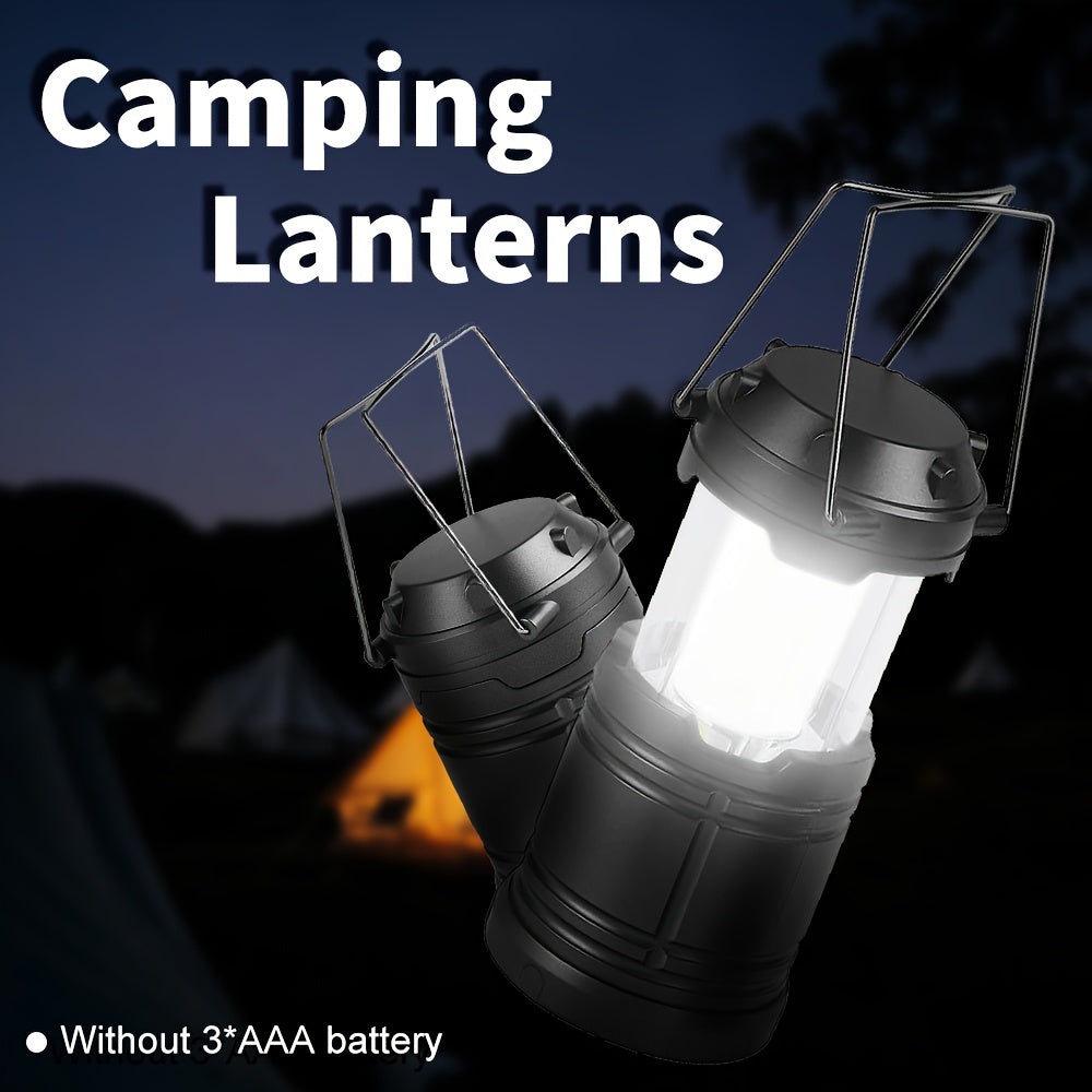 LED Table Lamp - Camping Lantern with touch control polished finish black battery-operated