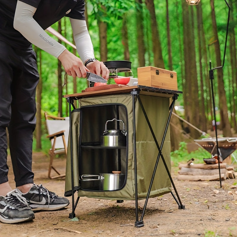 Aluminum storage cabinet and table - Foldable for camping and outdoor use