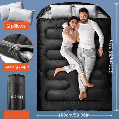 Dubbel Sovsäck för Camping och Vandring 220x150 cm
