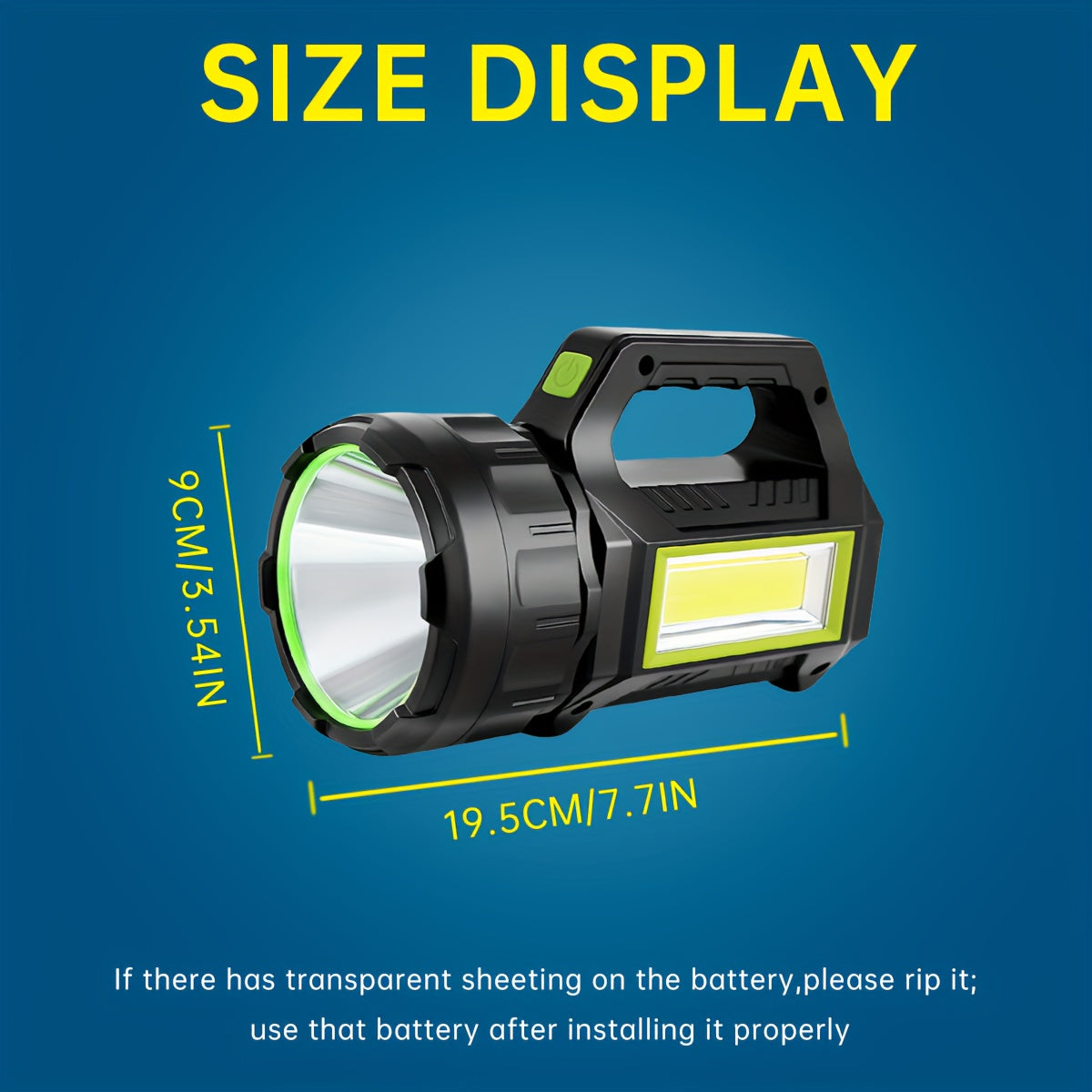 Solar Powered Flashlight USB Rechargeable 7-Mode Camping