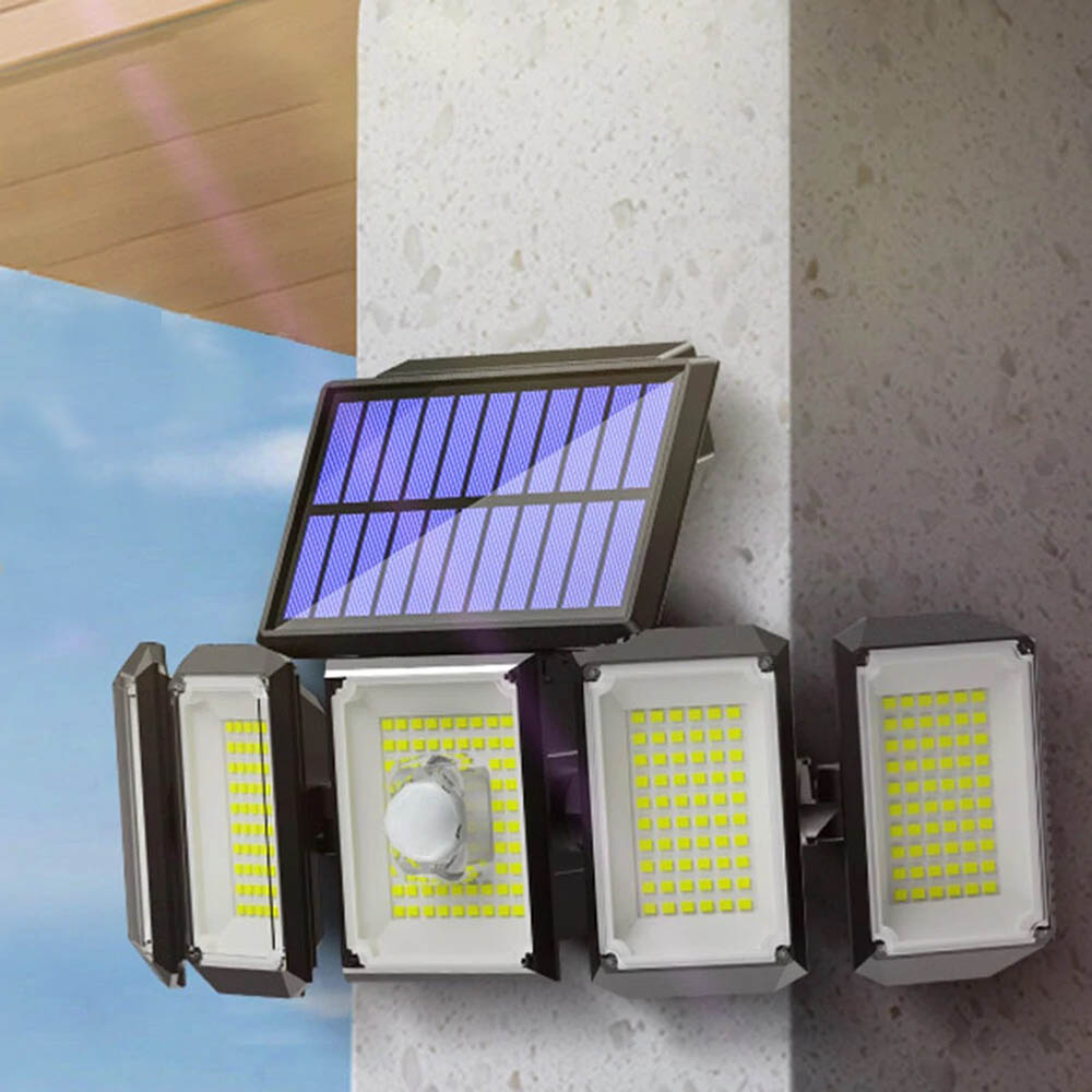 Ställbar 300LED Solcellslampa för utomhusbruk 5 paneler