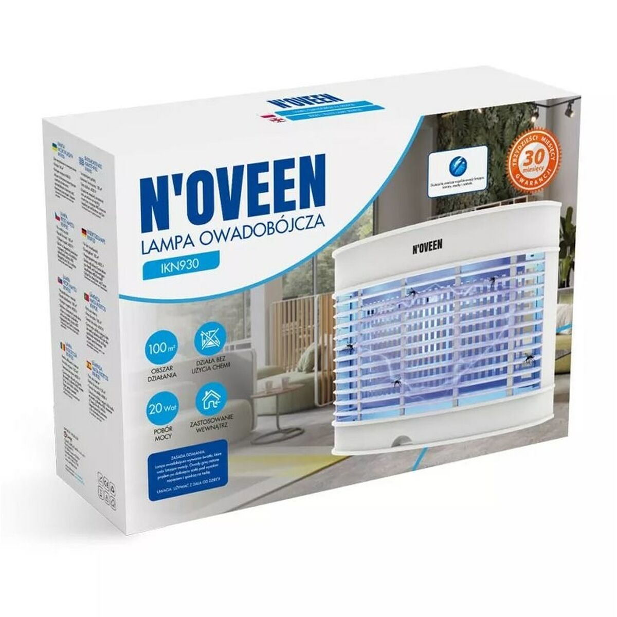 Mygglampa N'oveen IKN930 Vit 20 W