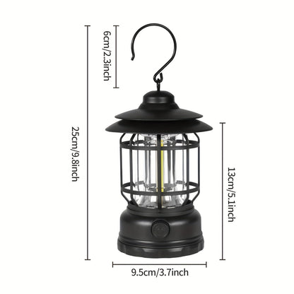 Retro LED Campinglampa med touchkontroll och Uppladdningsbart Batteri