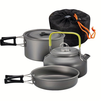 3-delars campingkokset i aluminium lätt och portabelt kit