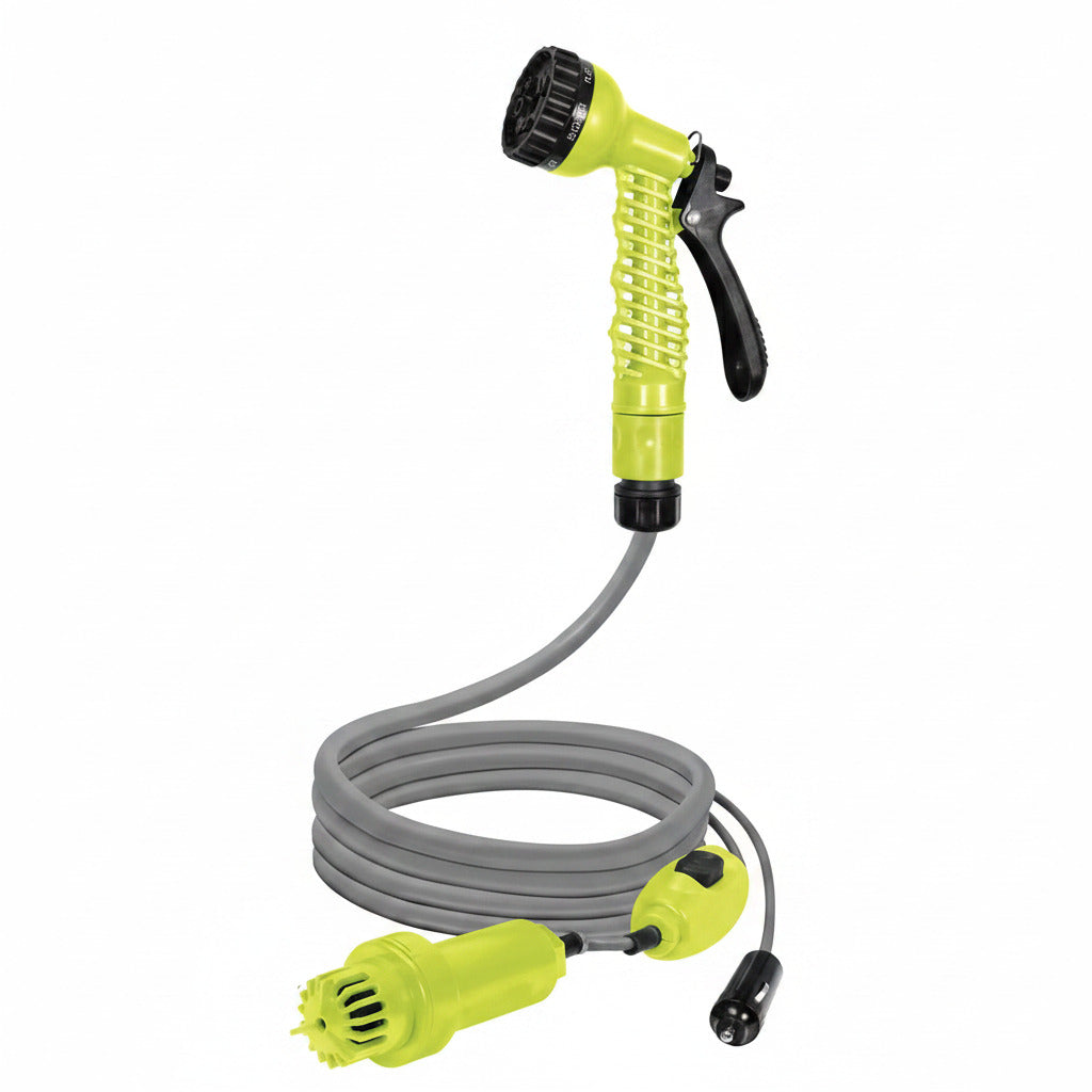 Bärbar Campingdusch Lund 12V 20L/min Portabel Vattenslang