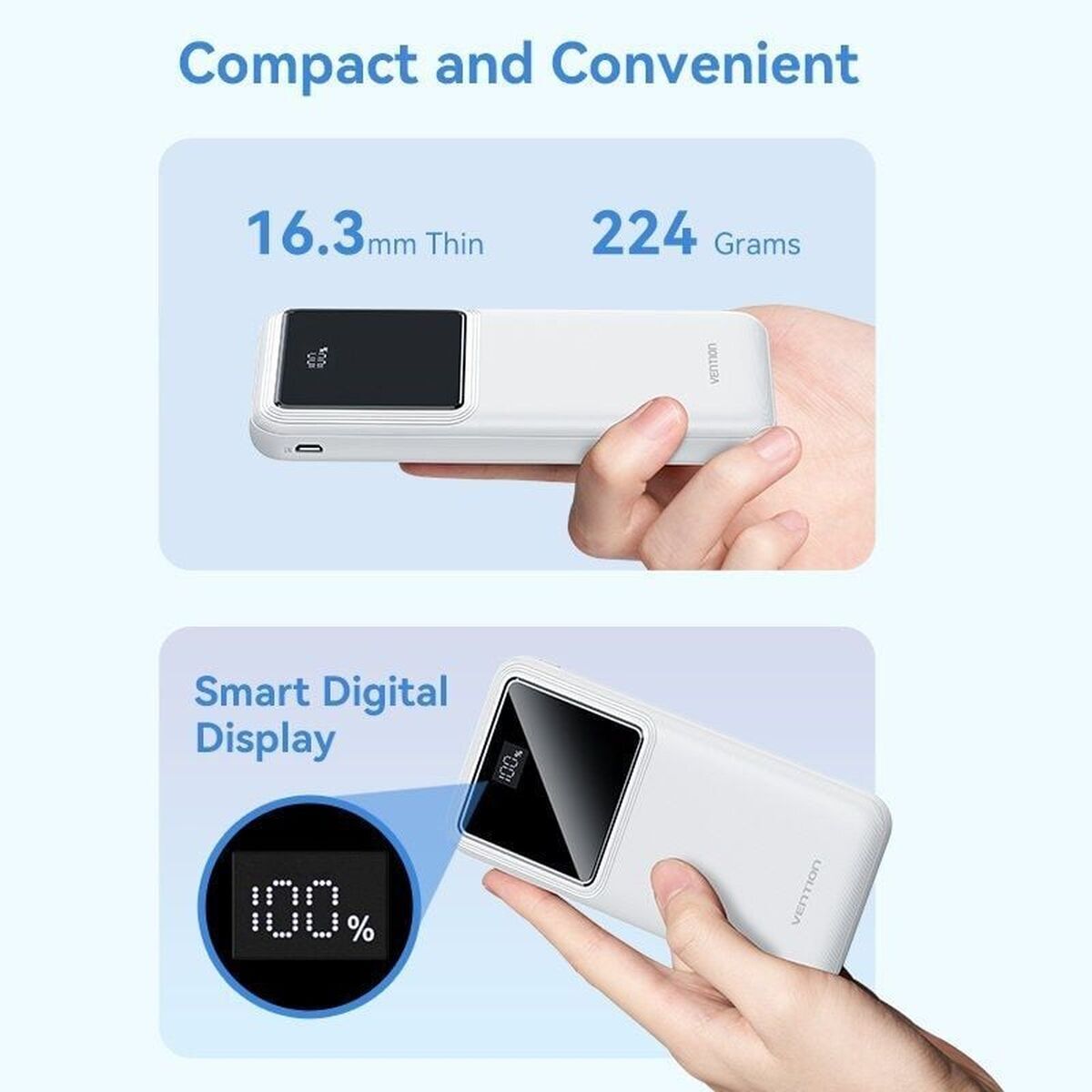 Powerbank Vention FHKB0 Svart - finns hos Aktivcamping