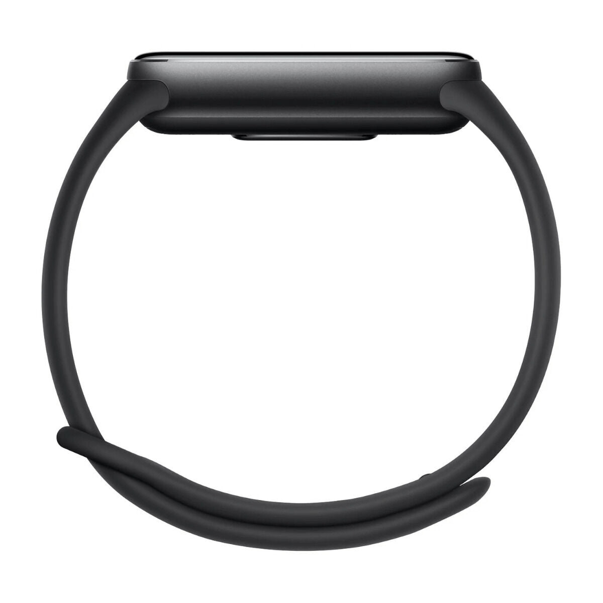 Aktivitetsarmband Xiaomi Svart Rosa visat från sidan med svart armband och elegant design.