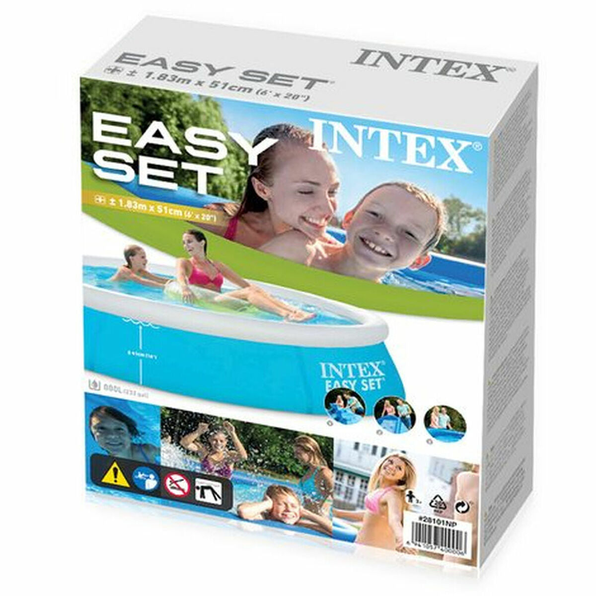 Uppblåsbar bassäng EASY SET Intex 28101NP 886 L 880 L 183 x 51 x 183 cm