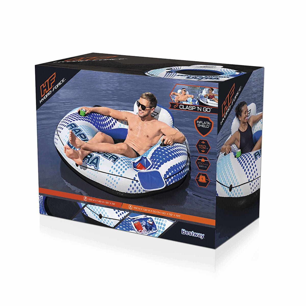 Bestway Uppblåsbart Hjul med Handtag Rapid Rider med Kylare 165x148 cm Strand och Pool 43726 finns hos Aktivcamping