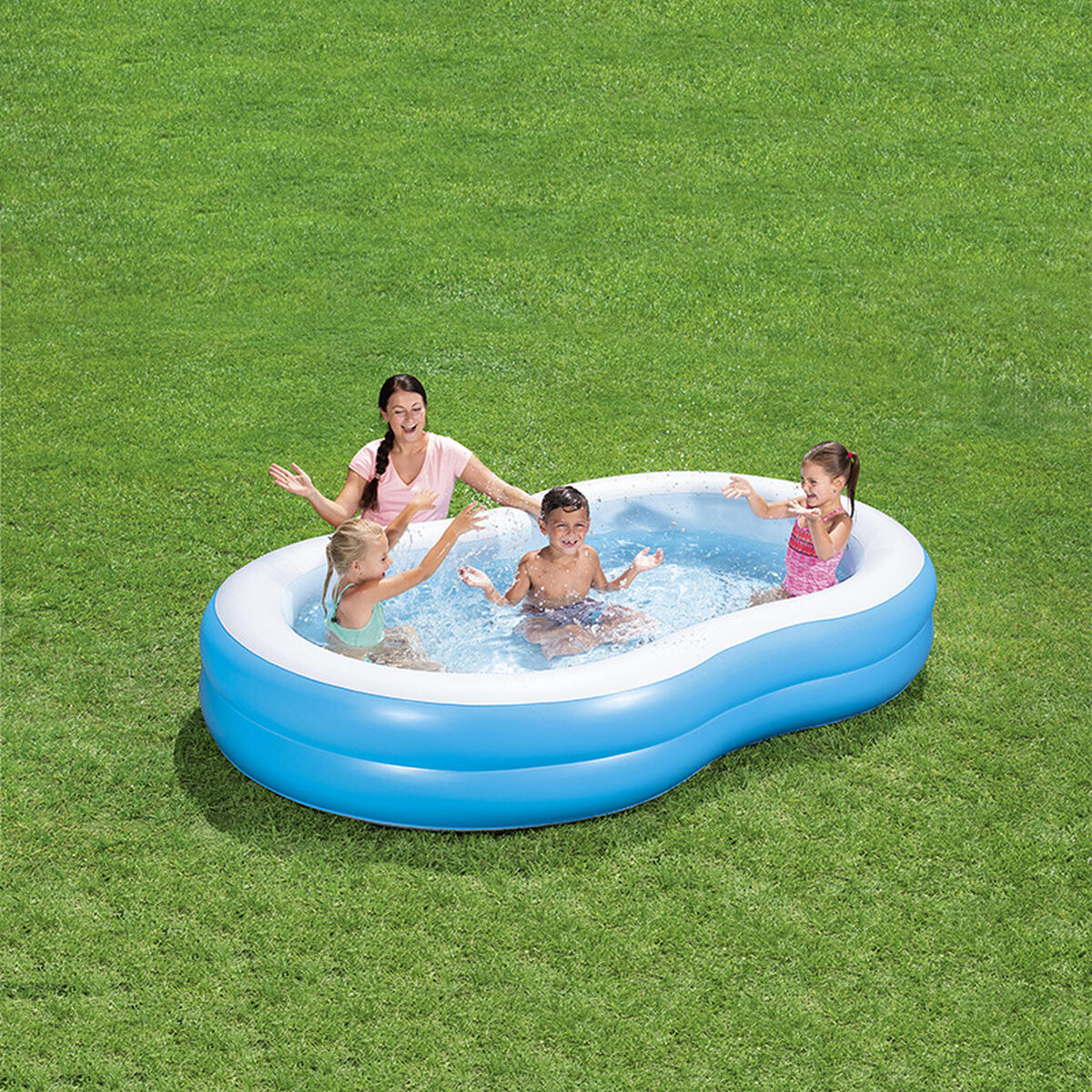 Bestway Uppblåsbar Pool 2 Kammare Stora Sjön 262x157x46 cm +3 År Trädgård 54117 finns hos Aktivcamping