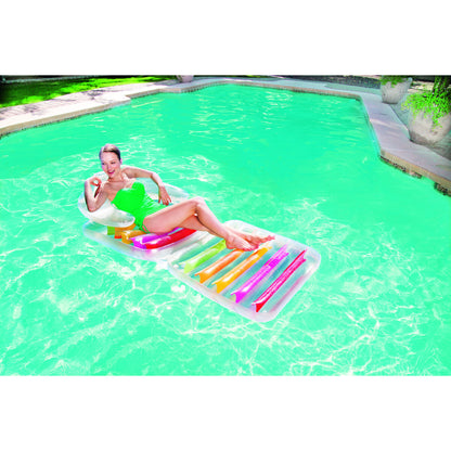 Bestway Hopfällbar Uppblåsbar Stol Regnbåge 201x89 cm Strand och Pool 43023 finns hos Aktivcamping