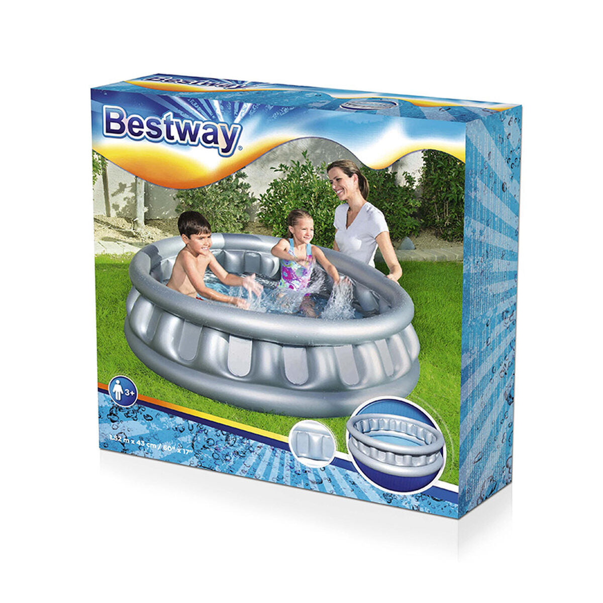 Bestway Uppblåsbar barnpool 3 kammare rymdskepp 152x43cm +3 år Trädgård 51080 finns hos Aktivcamping