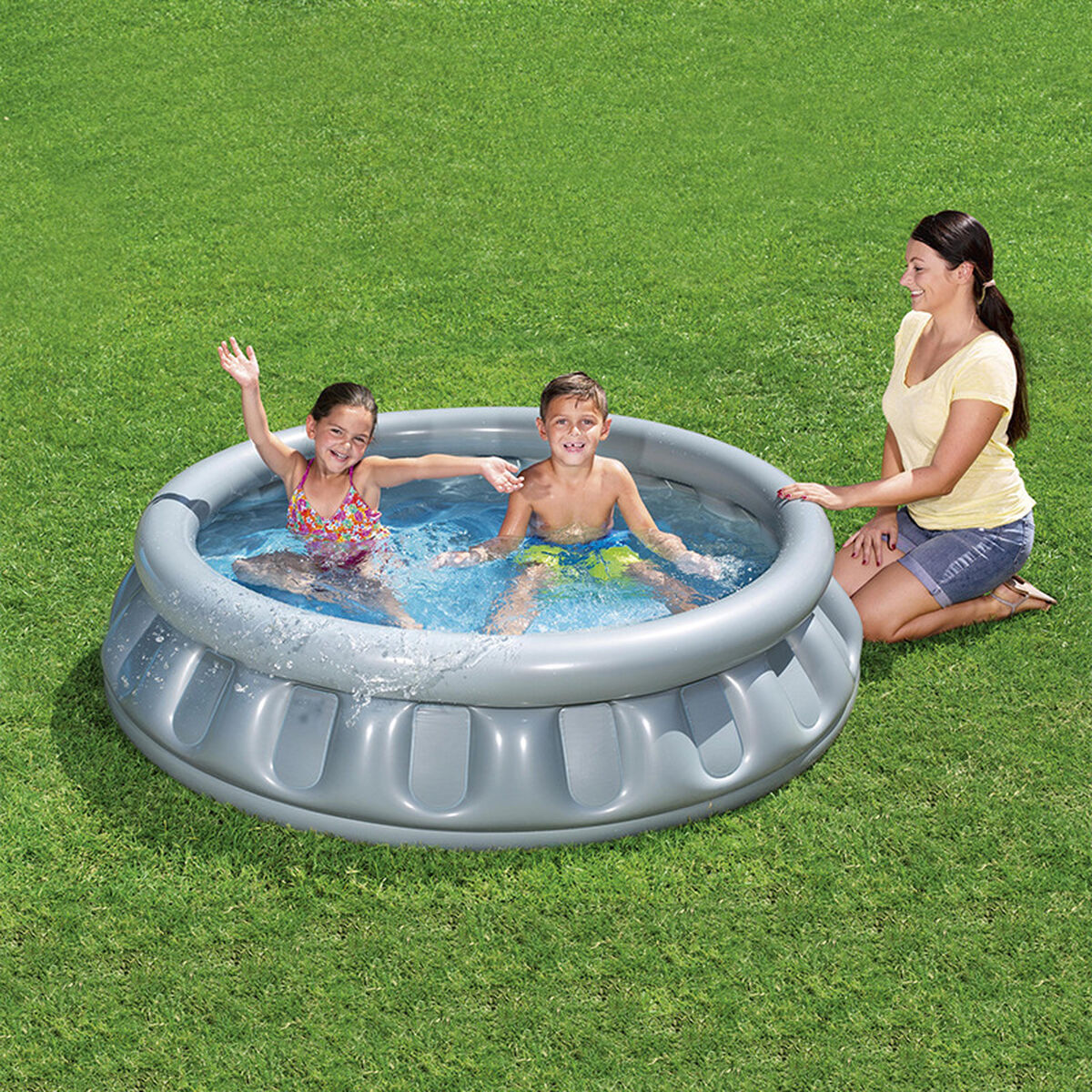 Bestway Uppblåsbar barnpool 3 kammare rymdskepp 152x43cm +3 år Trädgård 51080 finns hos Aktivcamping