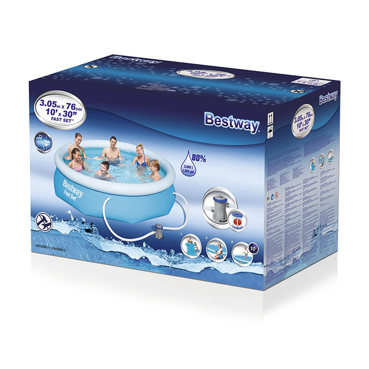 Inflatable pool Bestway Blue 3800 l 305 x 76 cm