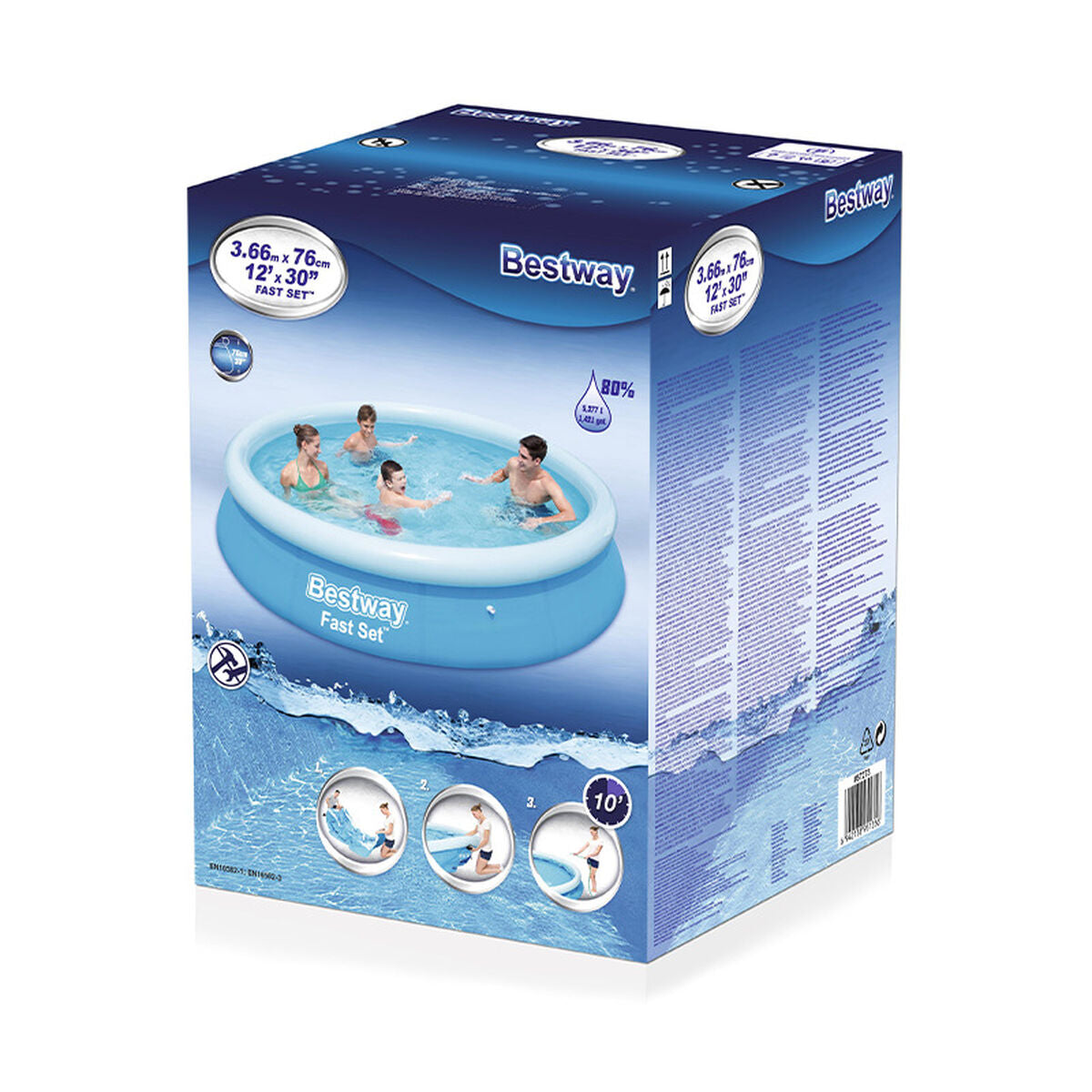 Inflatable pool Bestway Blue 5377 L 366 x 76 cm