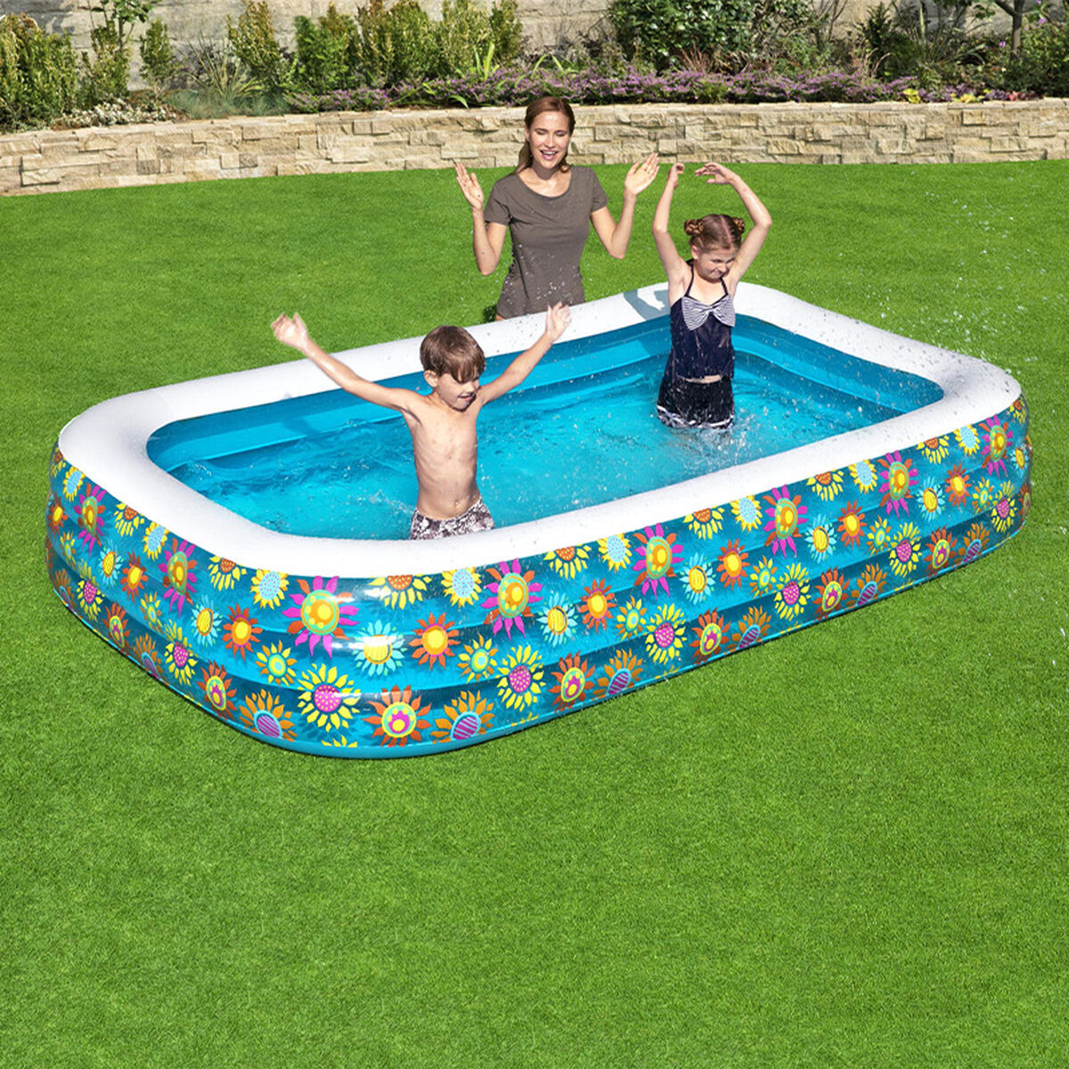 Inflatable Children's Paddling Pool Bestway Multicolour 305 x 183 x 56 cm Floral