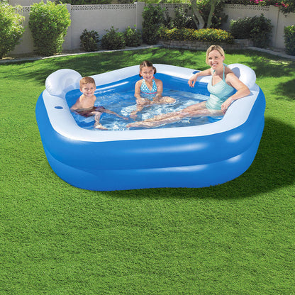 Bestway Uppblåsbar Pool 2 Kamrar Family 213x206x69 cm +6 År Trädgård 54153 finns hos Aktivcamping