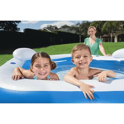 Bestway Uppblåsbar Pool 2 Kamrar Family 213x206x69 cm +6 År Trädgård 54153 finns hos Aktivcamping