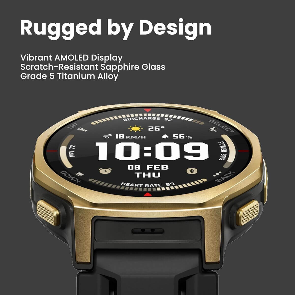 Smartklocka Amazfit T-Rex 3 Pro Gyllene 1,32" Ø 44 mm - finns hos Aktivcamping