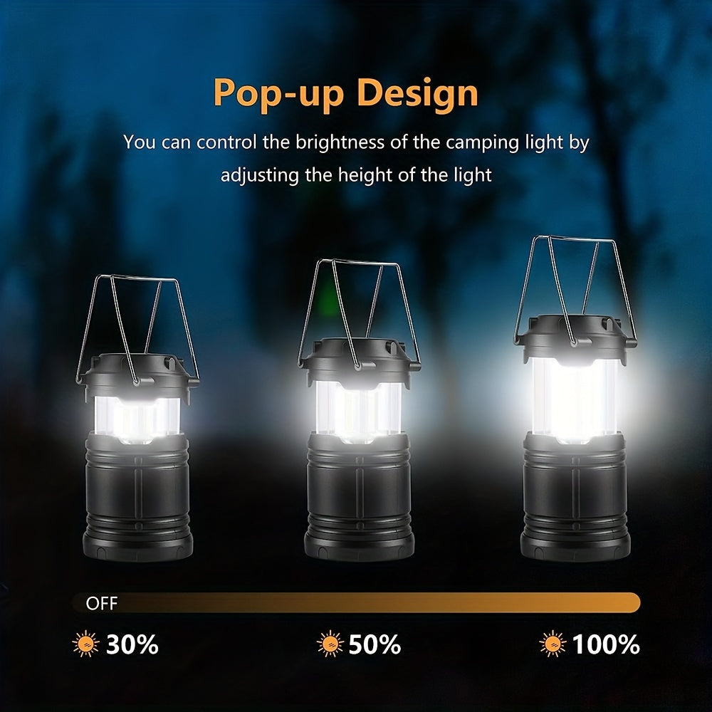 LED Table Lamp - Camping Lantern with touch control polished finish black battery-operated