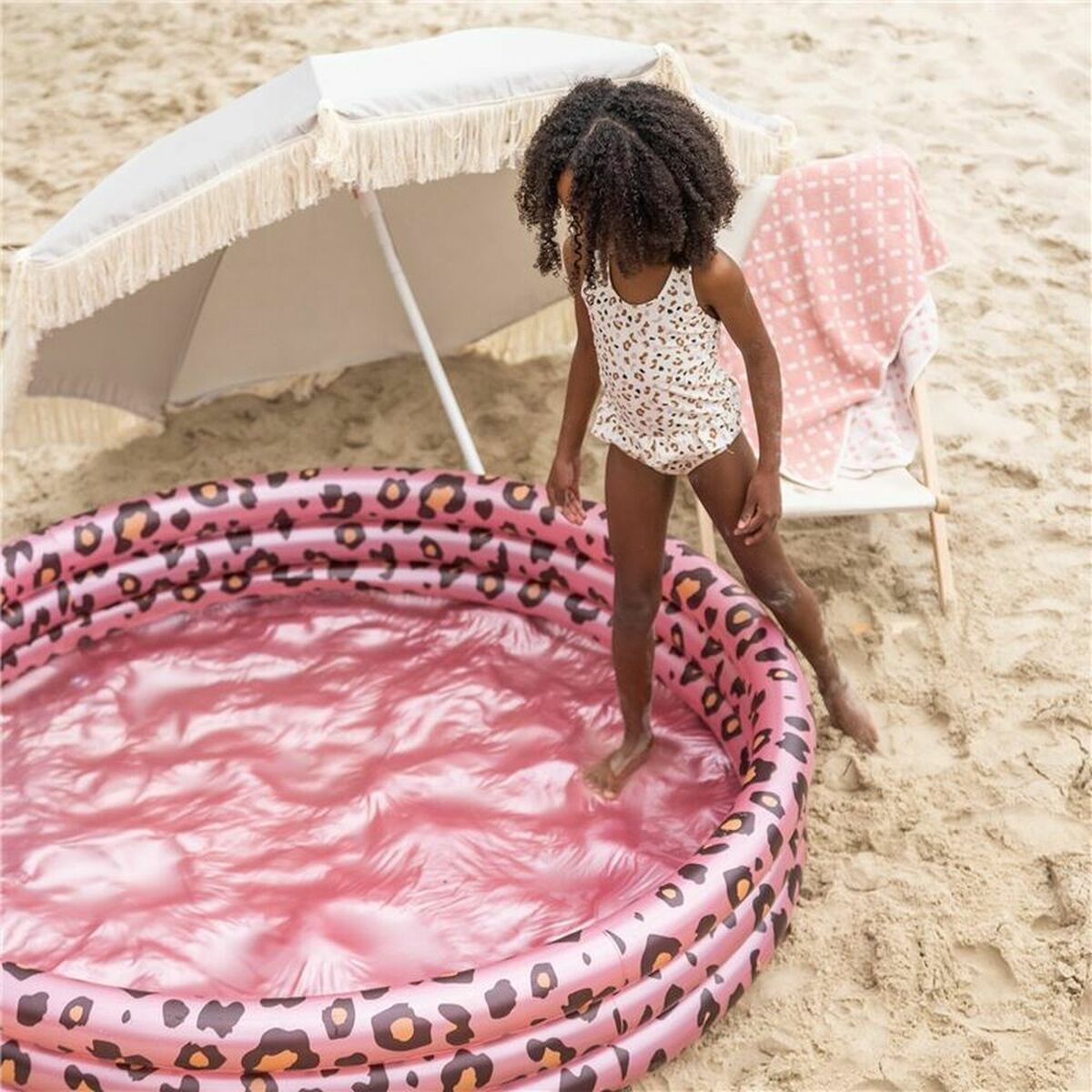 Inflatable pool Swim Essentials Leopard Light pink Ø 150 cm