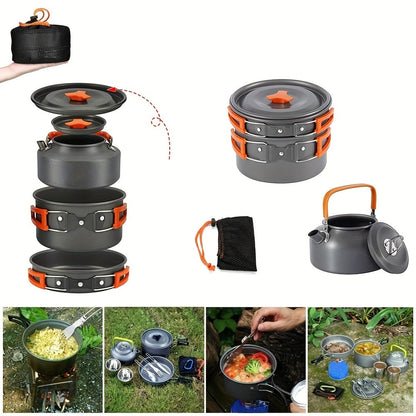 Ultralätta kokkärl aluminium Set för camping portabelt och hållbart