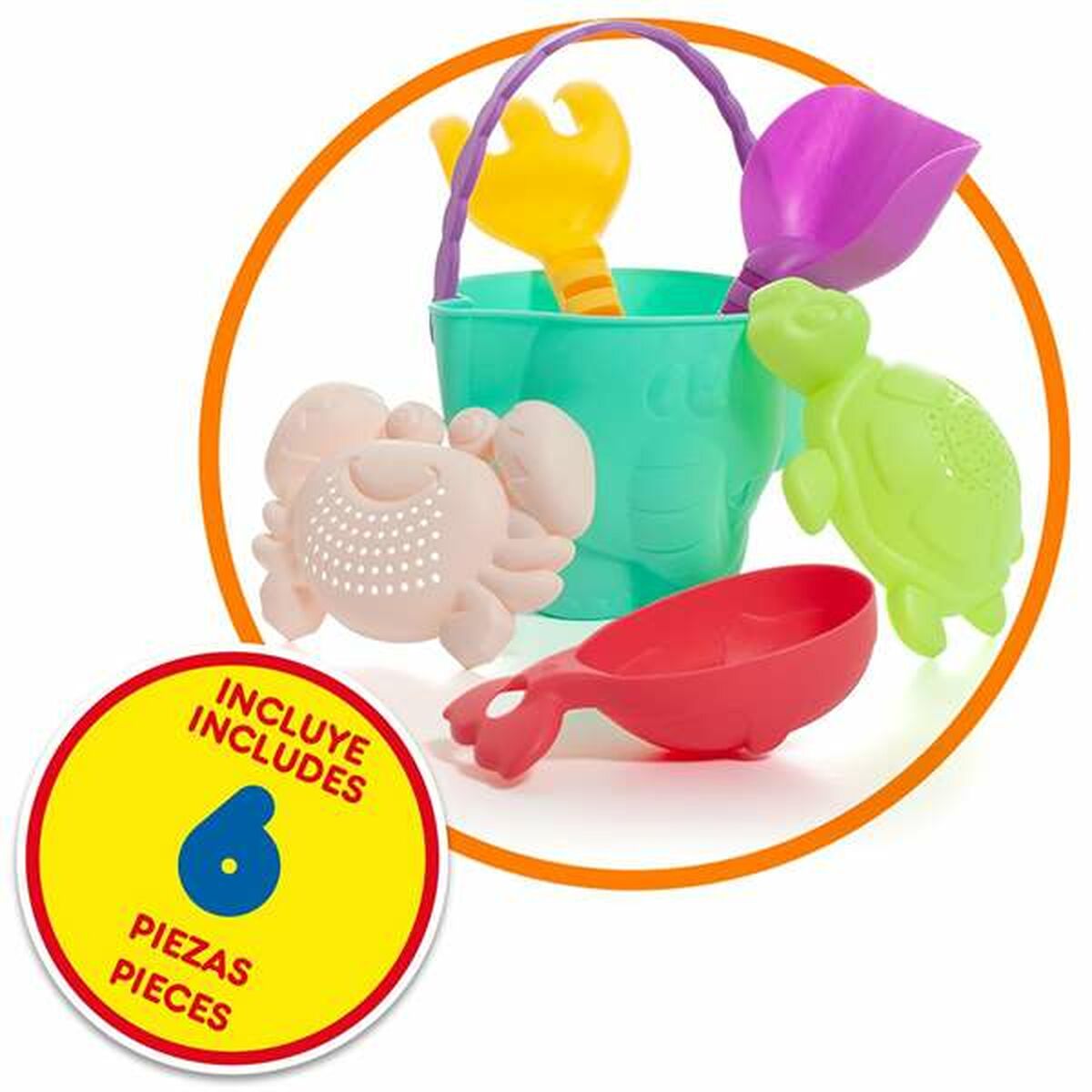 Set with beach cart and accessories Moltó 6 pieces