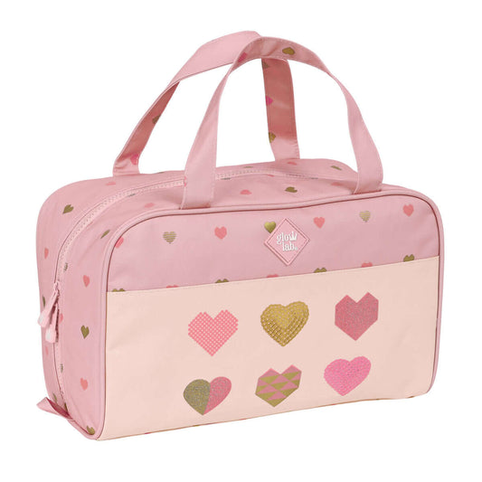 Skolnecessär Glow Lab Hearts Rosa 31 x 14 x 19 cm finns hos Aktivcamping