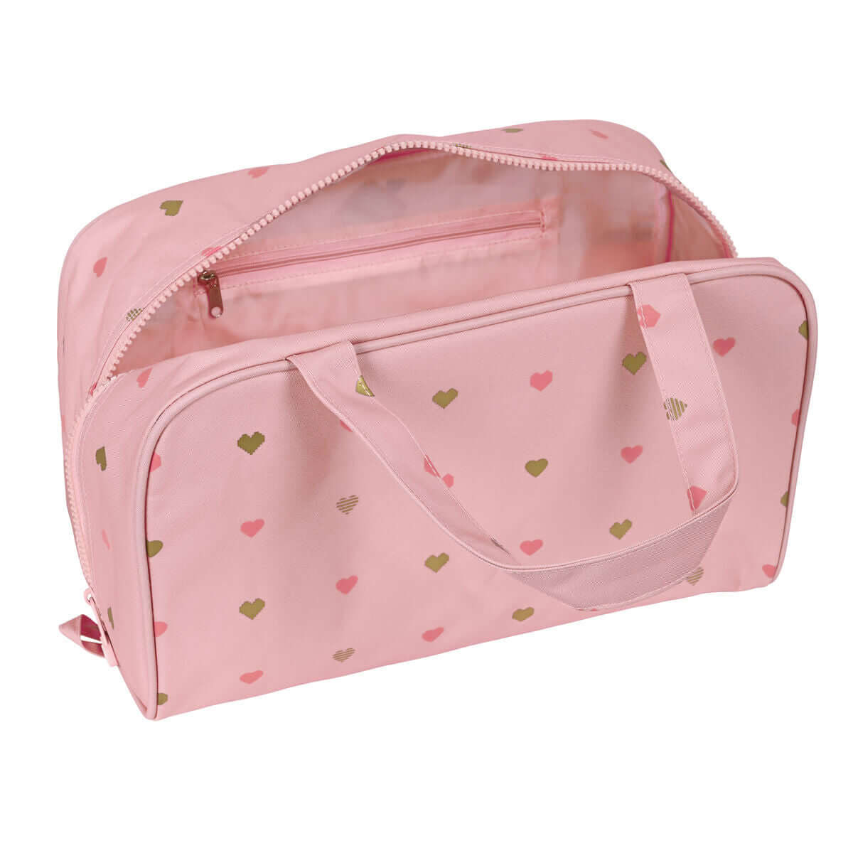 Skolnecessär Glow Lab Hearts Rosa 31 x 14 x 19 cm finns hos Aktivcamping