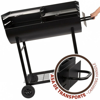 Charcoal grill with wheels Aktive Plastic Enameled metal 97 x 96 x 42 cm Black