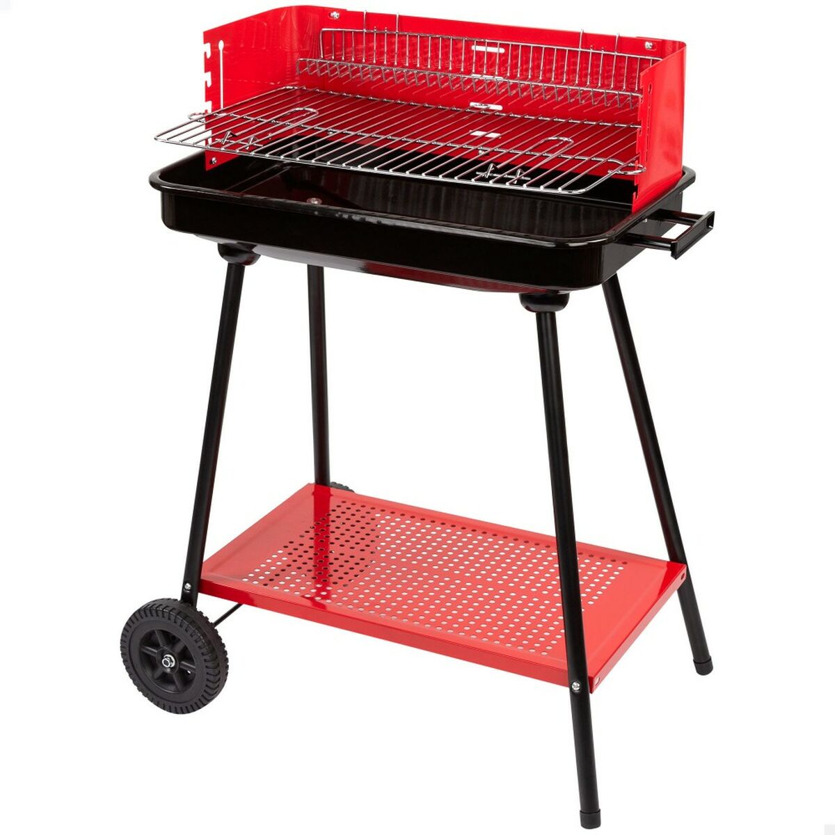 Kolgrill med hjul Aktive Emaljerad metall 66 x 85 x 44 cm Röd