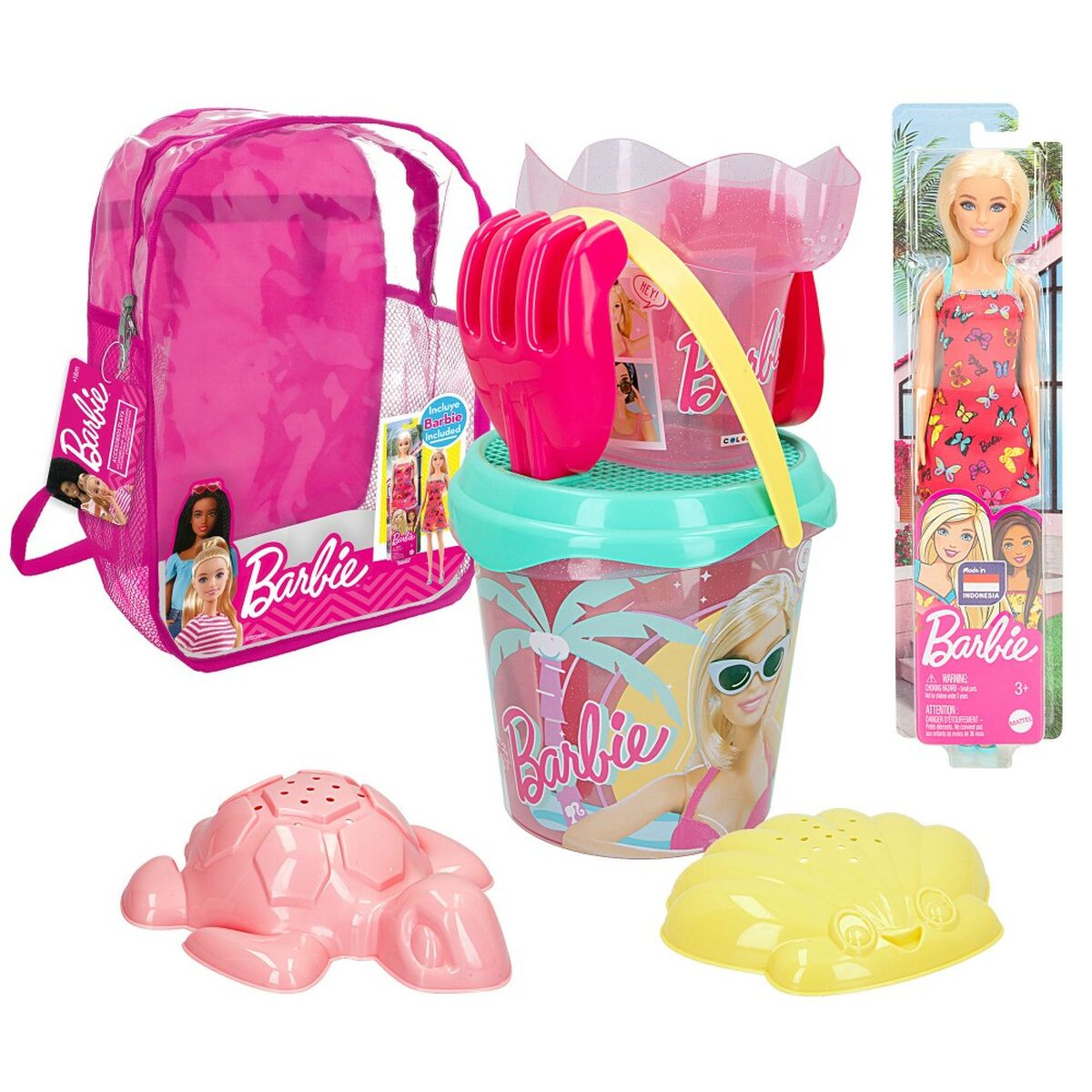 Beach toys set Barbie 8 parts 18 x 16 x 18 cm