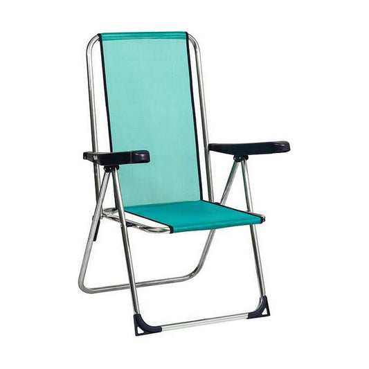 Beach chair Alco Multiple positions Green Aluminum 63 x 101 x 65 cm