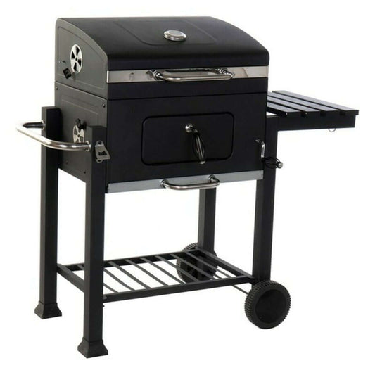 Kolgrill med lock och hjul Svart Metall Stål 140 x 60 x 108 cm finns hos Aktivcamping