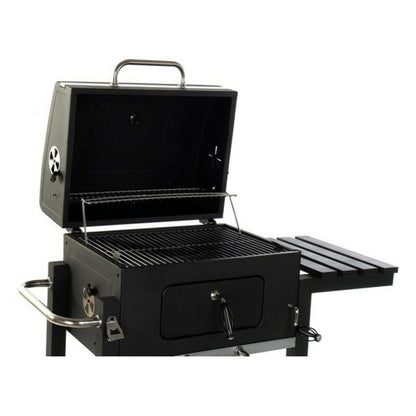 Charcoal grill with lid and wheels DKD Home Decor Black Metal Steel (140 x 60 x 108 cm)