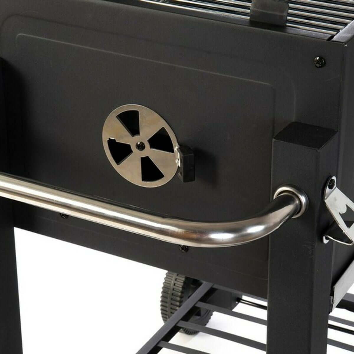 Kolgrill med lock och hjul Svart Metall Stål 140 x 60 x 108 cm finns hos Aktivcamping