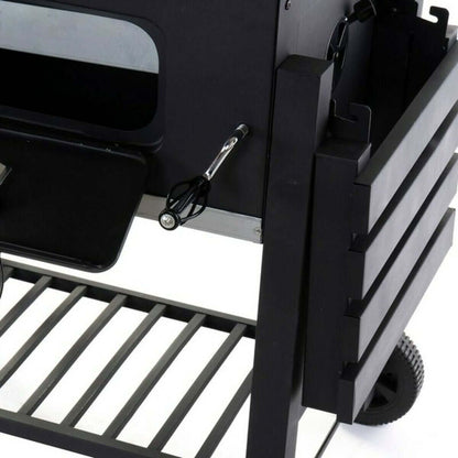 Kolgrill med lock och hjul Svart Metall Stål 140 x 60 x 108 cm finns hos Aktivcamping