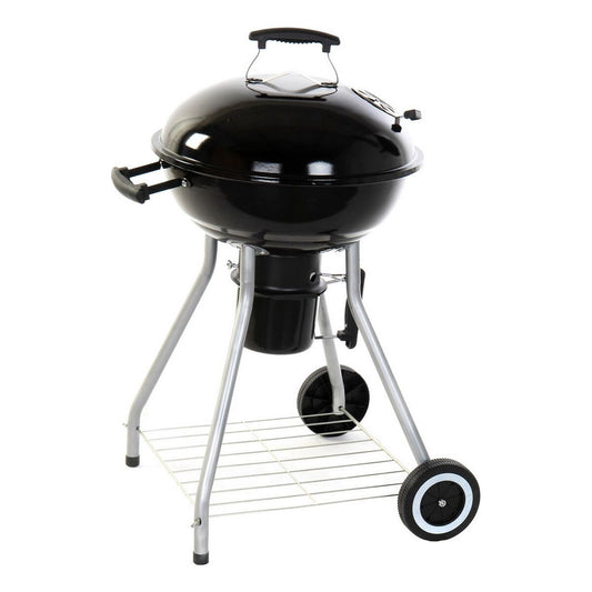 Charcoal grill with lid and wheels DKD Home Decor Black Metal