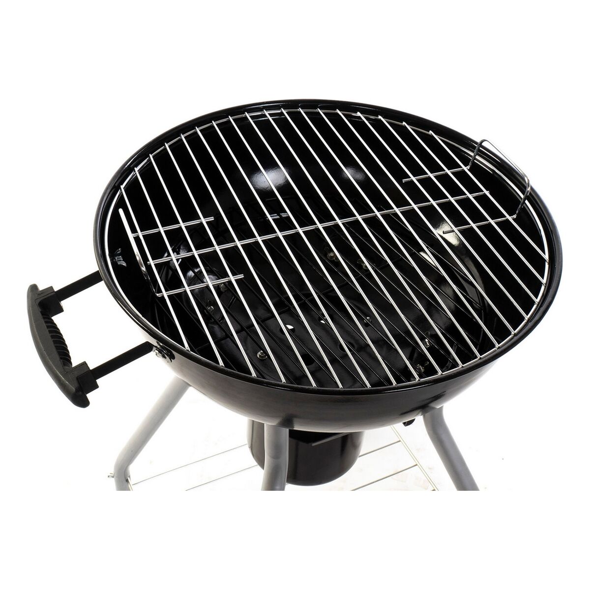 Charcoal grill with lid and wheels DKD Home Decor Black Metal