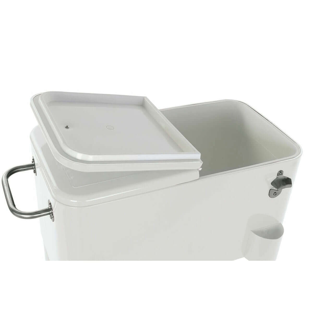 Utomhuskyl DKD Home Decor Vit Med hjul Stål PP (56 L) (74 x 43 x 80 cm) finns hos Aktivcamping