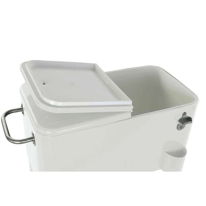 Utomhuskyl DKD Home Decor Vit Med hjul Stål PP (56 L) (74 x 43 x 80 cm) finns hos Aktivcamping