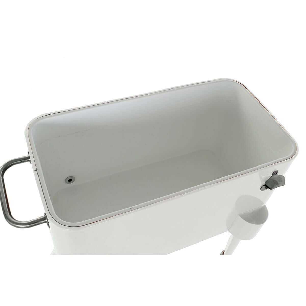 Utomhuskyl DKD Home Decor Vit Med hjul Stål PP (56 L) (74 x 43 x 80 cm) finns hos Aktivcamping